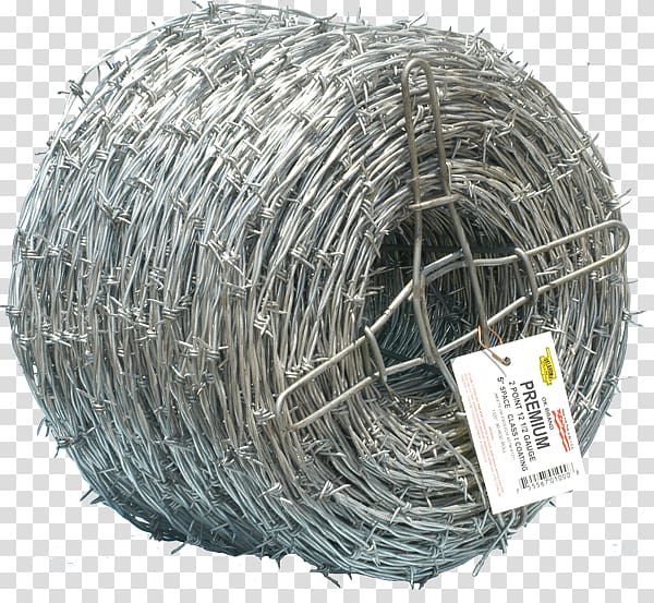 Barbed wire Chain-link fencing Galvanization Barbed tape, Fence transparent background PNG clipart