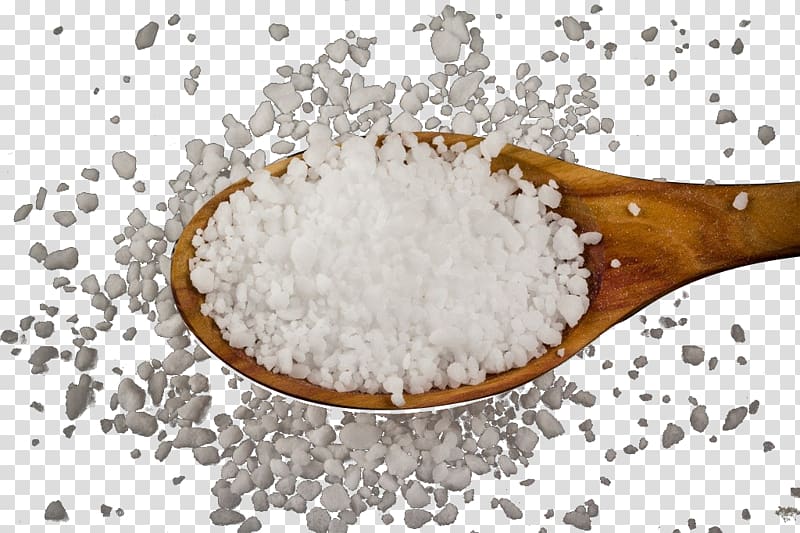 Fleur de sel Salt, The coarse salt in the spoon transparent background PNG clipart