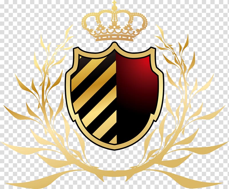 Hotel Gold Logo, Golden Shield Badge transparent background PNG clipart