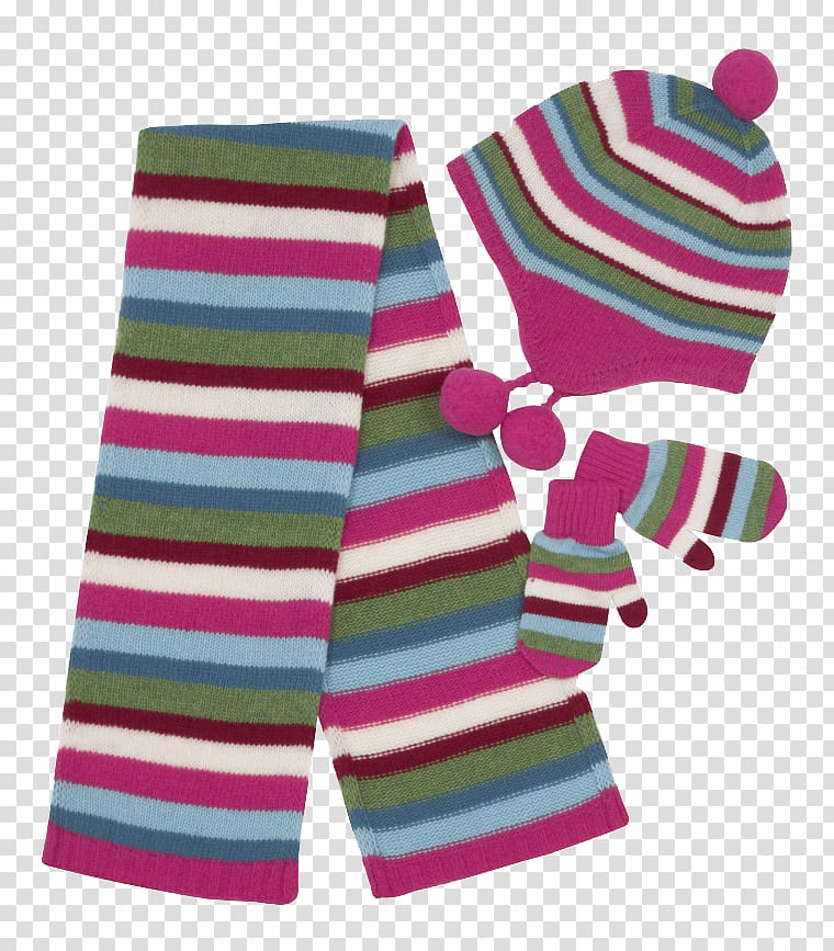 Scarf Hat Glove , Striped Dress transparent background PNG clipart