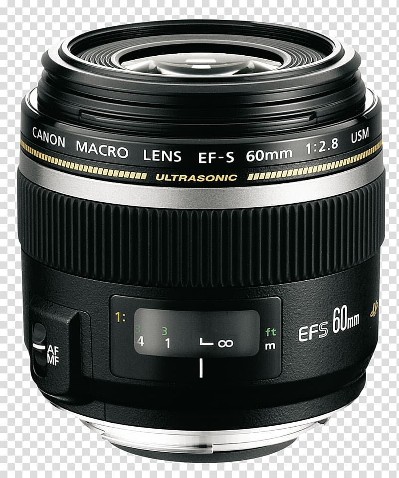 Canon EF-S 60mm f/2.8 Macro USM lens Canon EF lens mount Canon EF-S lens mount Canon EF 100mm lens Canon EOS, camera lens transparent background PNG clipart