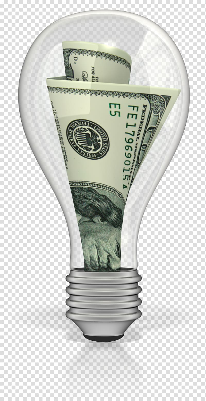 Incandescent light bulb Money Accounting Saving Cash, light transparent background PNG clipart