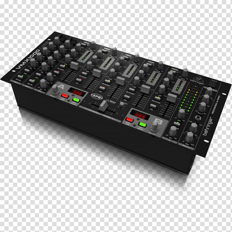 Audio Mixers Behringer PRO MIXER VMX1000USB, Analogue mixer, 7-channel DJ mixer BEHRINGER VMX1000USB Disc jockey, usb recorder mixer transparent background PNG clipart