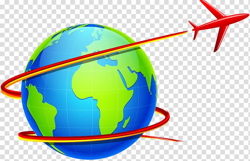 Airplane Flight Globe World , Blue Earth transparent background PNG clipart