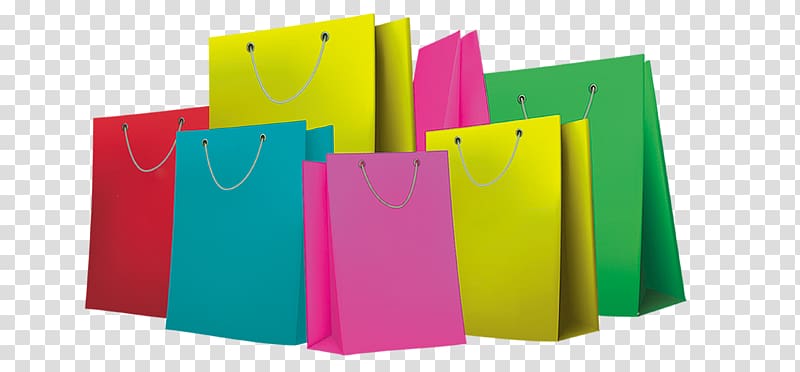 Assorted color paper bag lot illustration, Online shopping Shopping bag,  cartoon shopping bags transparent background PNG clipart