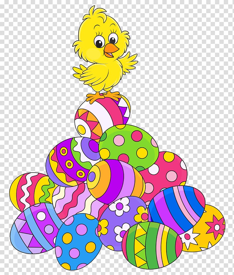 Easter eggs and chick illustration, Easter Bunny Chicken , Easter Eggsand Chicken transparent background PNG clipart