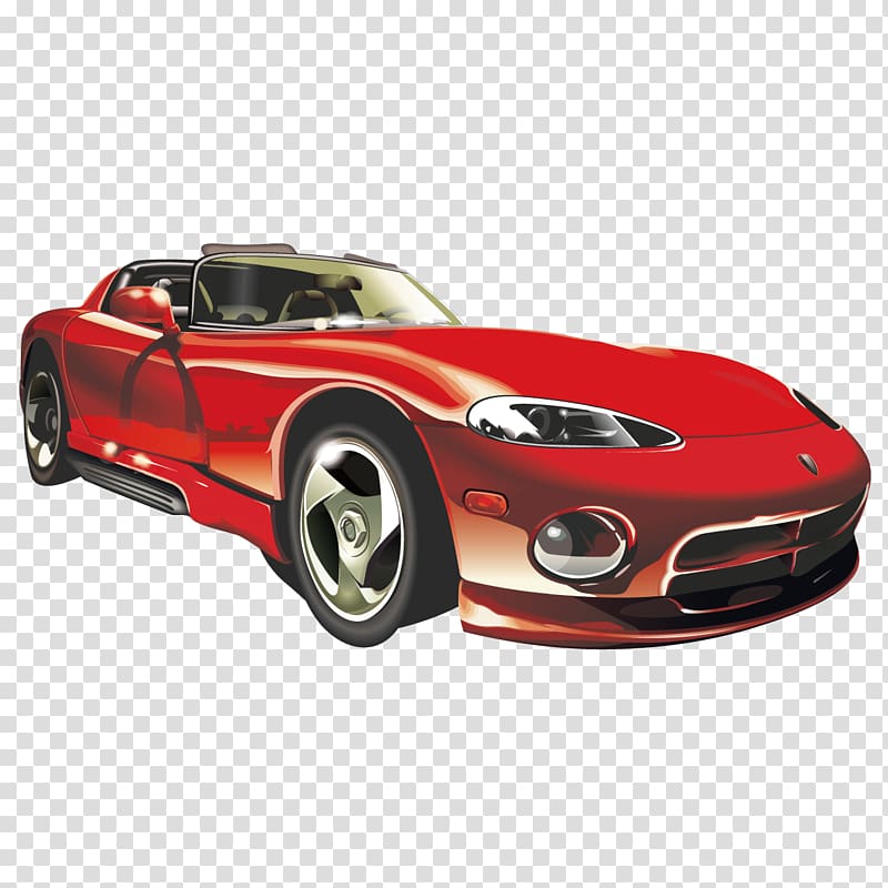 Sports car Luxury vehicle, Beautiful red sports car transparent background PNG clipart