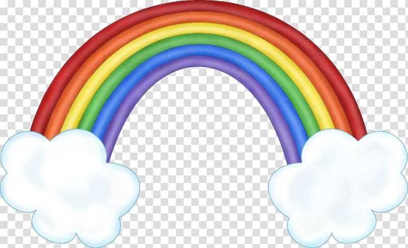 Rainbow Cloud iridescence , Cartoon seven color rainbow transparent background PNG clipart