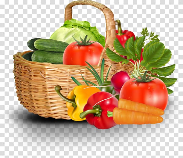Tomato soup Vegetable Bell pepper, Creative portable bamboo basket fruits transparent background PNG clipart