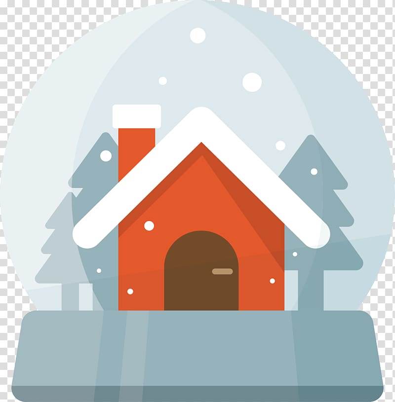 Crystal ball Christmas, Red house crystal ball transparent background PNG clipart