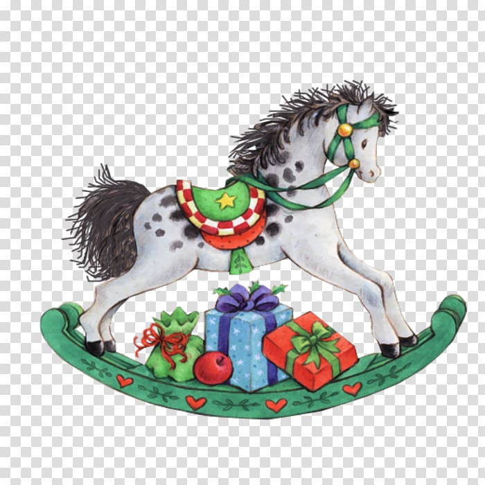 Rocking horse Santa Claus Christmas , horse transparent background PNG clipart