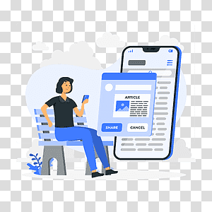 illustration, Sharing articles, phone, device, online, share, user, text, read, park transparent background PNG clipart thumbnail