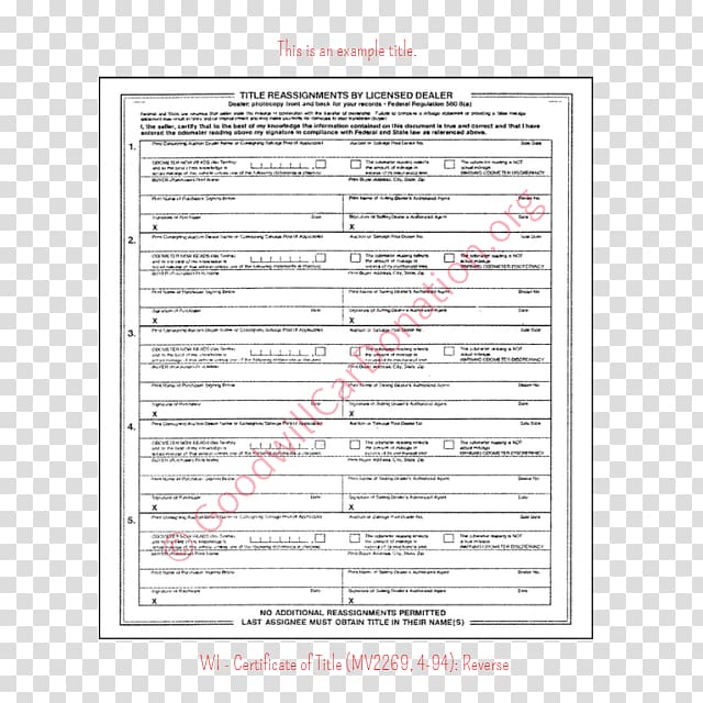 Car Vehicle title Wisconsin, certificate transparent background PNG clipart