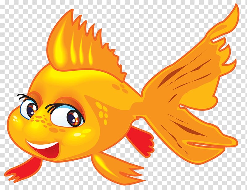 Fish Veiltail Cartoon Gold , shrimps transparent background PNG clipart