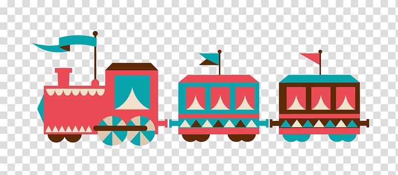 red and blue train illustration, Train Cartoon Track, train transparent background PNG clipart