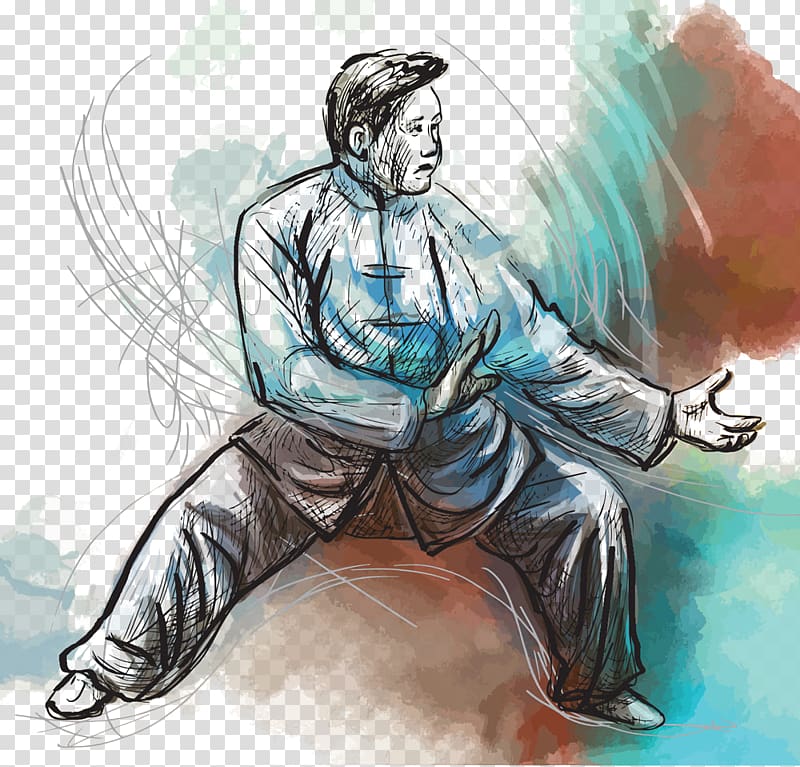 Tai chi Qi Chinese martial arts, Painted Man transparent background PNG clipart