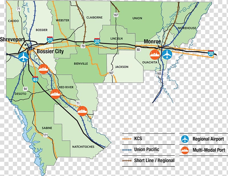Bossier City Rail transport Minden Map New Roads, map transparent background PNG clipart