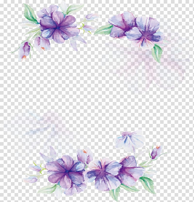Floral design Lilac Flower Pattern, Watercolor purple flower Poster, purple and white flowers transparent background PNG clipart