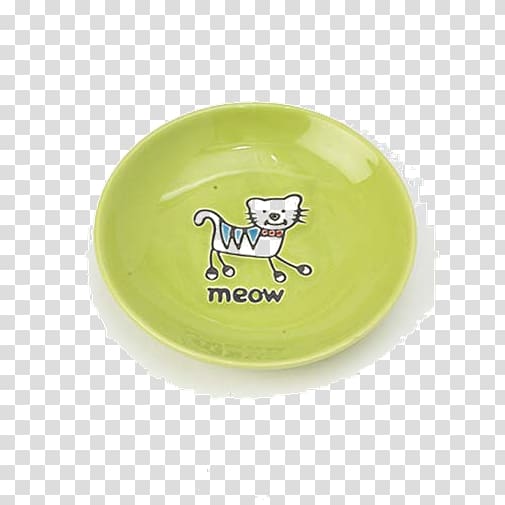 Cat Green Saucer Tableware Lime, pets material plane transparent background PNG clipart