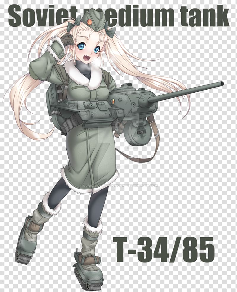 T-34-85 The T-34 Tank Anime, Tank transparent background PNG clipart