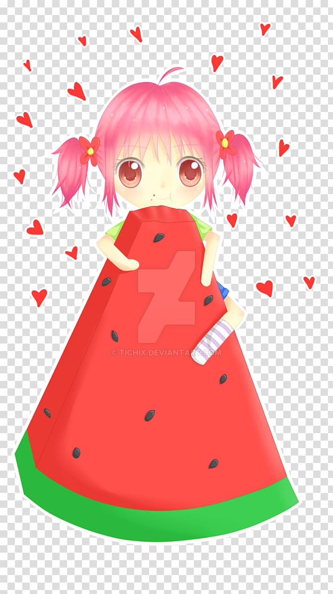 Watermelon Chibi Art Anime, watermelon transparent background PNG clipart