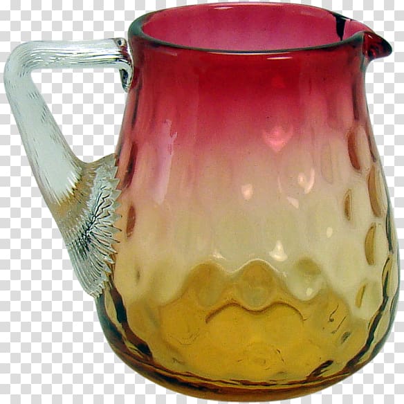 Jug Amberina Cranberry glass Pitcher, Green Water glass transparent background PNG clipart
