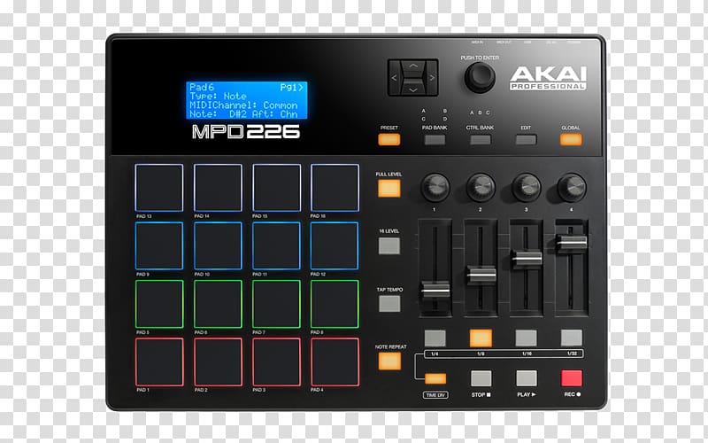 Akai MPD226 Music Production Controller MIDI Controllers, musical instruments transparent background PNG clipart
