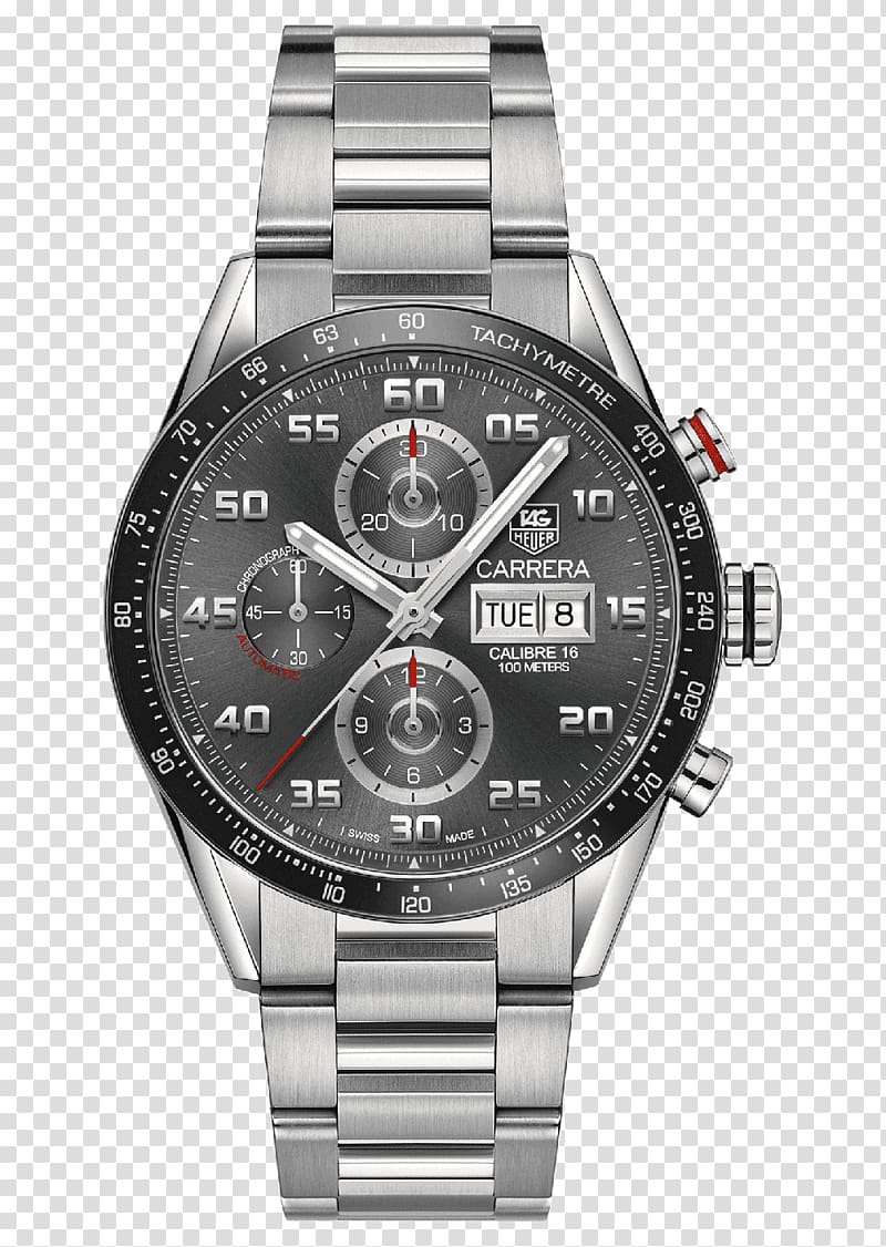 TAG Heuer Carrera Calibre 16 Day-Date Watch Chronograph, watch transparent background PNG clipart