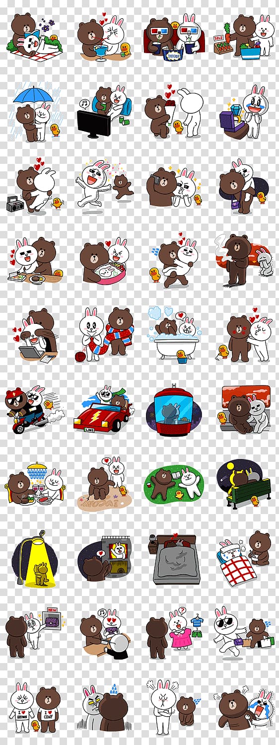 line stickers brown