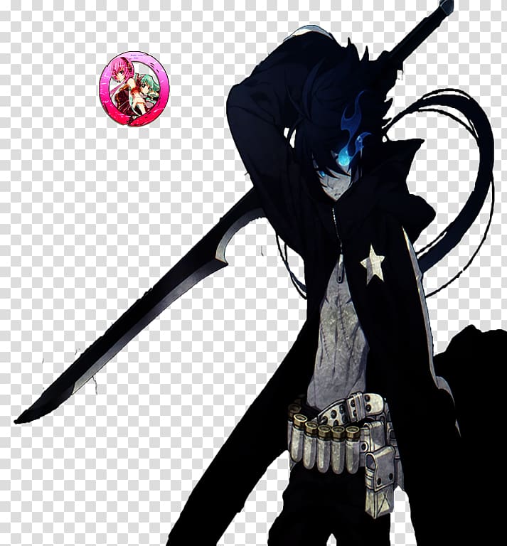 Black Rock Shooter Anime Manga Male, black male transparent background PNG clipart