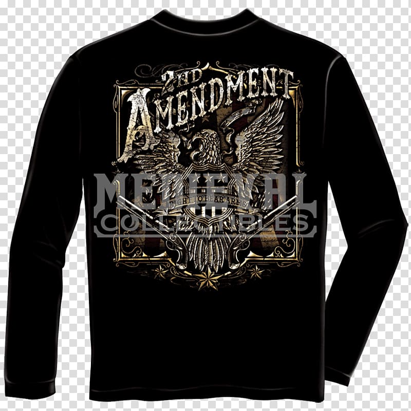 Long-sleeved T-shirt Hoodie Second Amendment to the United States Constitution, T-shirt transparent background PNG clipart