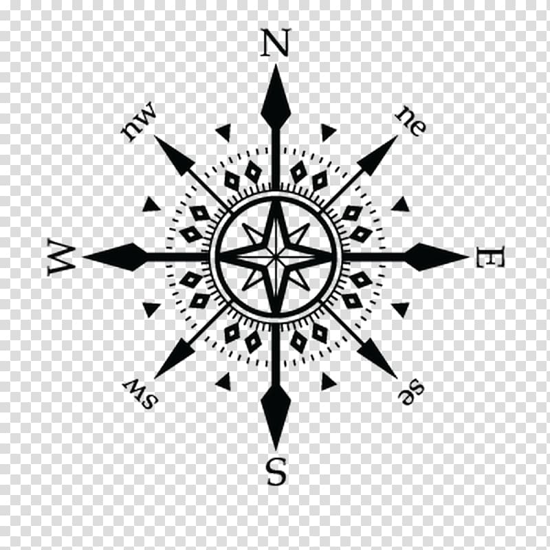 Wall decal graphics Tattoo Compass rose, compass transparent background PNG clipart
