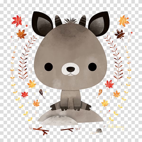 Watercolor painted gray lamb transparent background PNG clipart