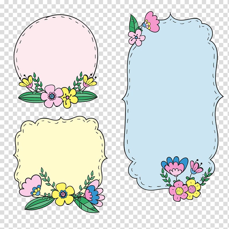 Paper Sticker, Retro stickers with floral detail transparent background PNG clipart