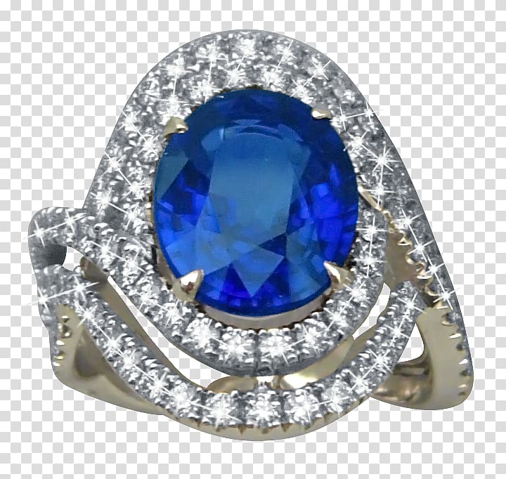 Sapphire Jewellery Ring Gemstone Blue, halo circle transparent background PNG clipart