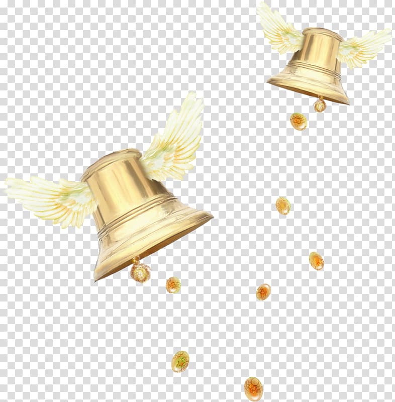 Easter Bell, Two golden bell transparent background PNG clipart