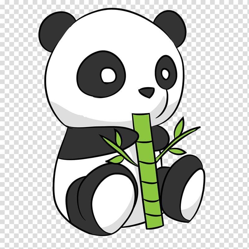panda eating bamboo , Giant panda Drawing Cuteness , Cute Panda Drawing transparent background PNG clipart