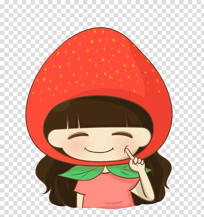 Cartoon Avatar Moe Character, Strawberry girl transparent background PNG clipart