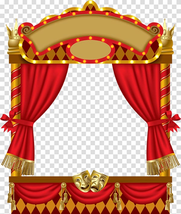 red and gold puppet stage illustration, Puppetry Theatre , Diwali transparent background PNG clipart