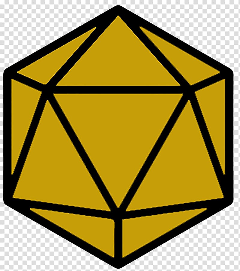 Dungeons & Dragons d20 System Dice Four-sided die, gold dice transparent background PNG clipart