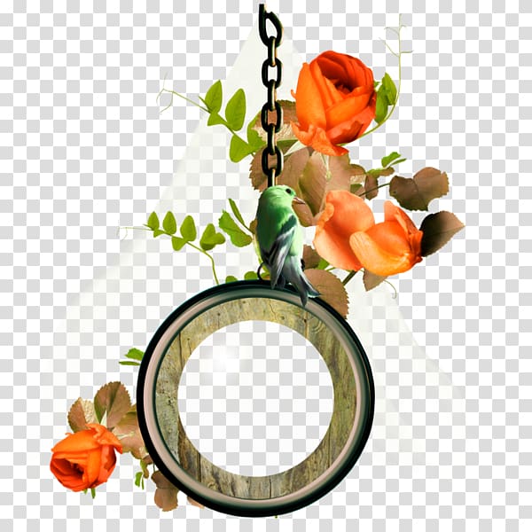 Flower Floral design , Orange flowers hanging circle transparent background PNG clipart
