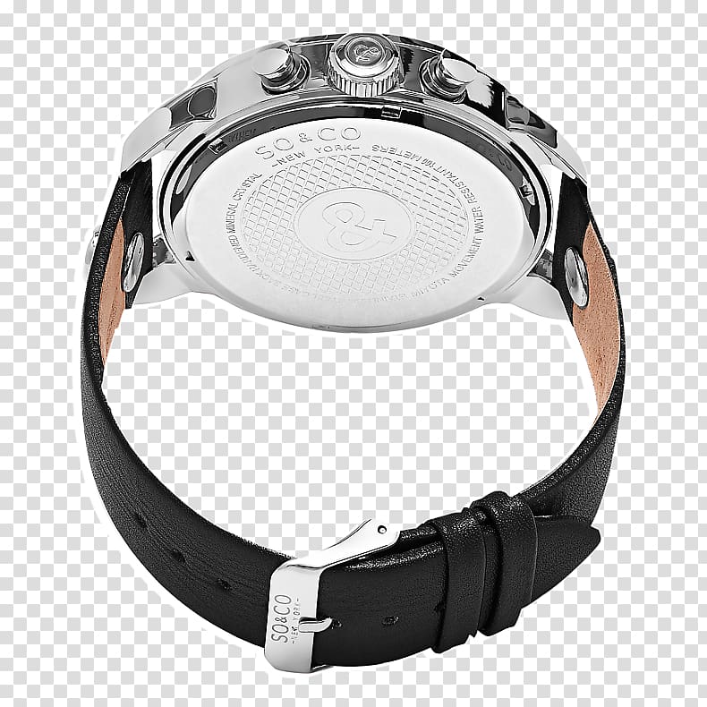 Analog watch Strap Clock Leather, metal bezel transparent background PNG clipart