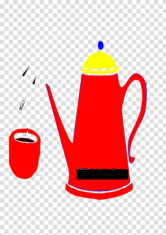 Coffee cup Kettle , Red kettle kettle and cups transparent background PNG clipart