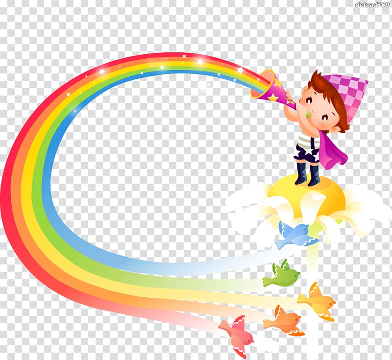 Child Cartoon , rainbow transparent background PNG clipart