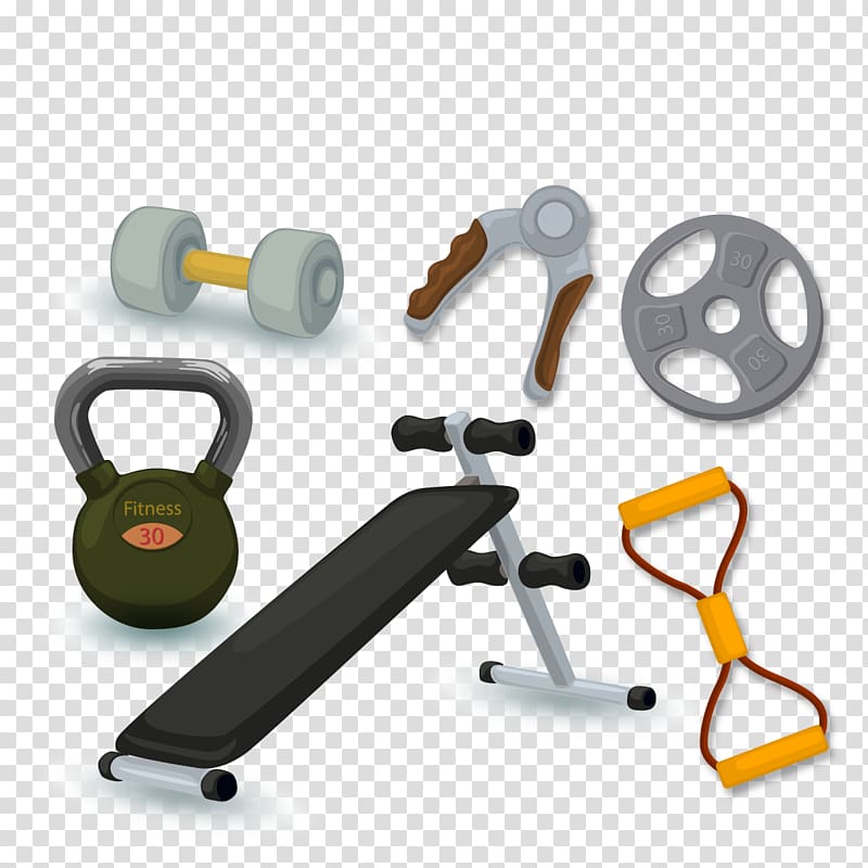 Bodybuilding Cartoon, sports equipment transparent background PNG clipart