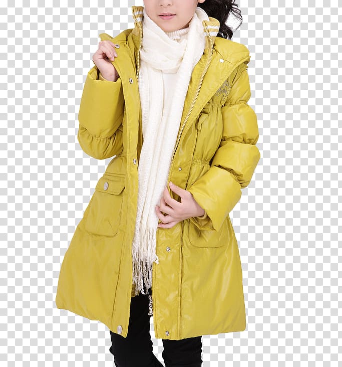 Overcoat Yellow Jacket Outerwear, Ms. yellow jacket transparent background PNG clipart