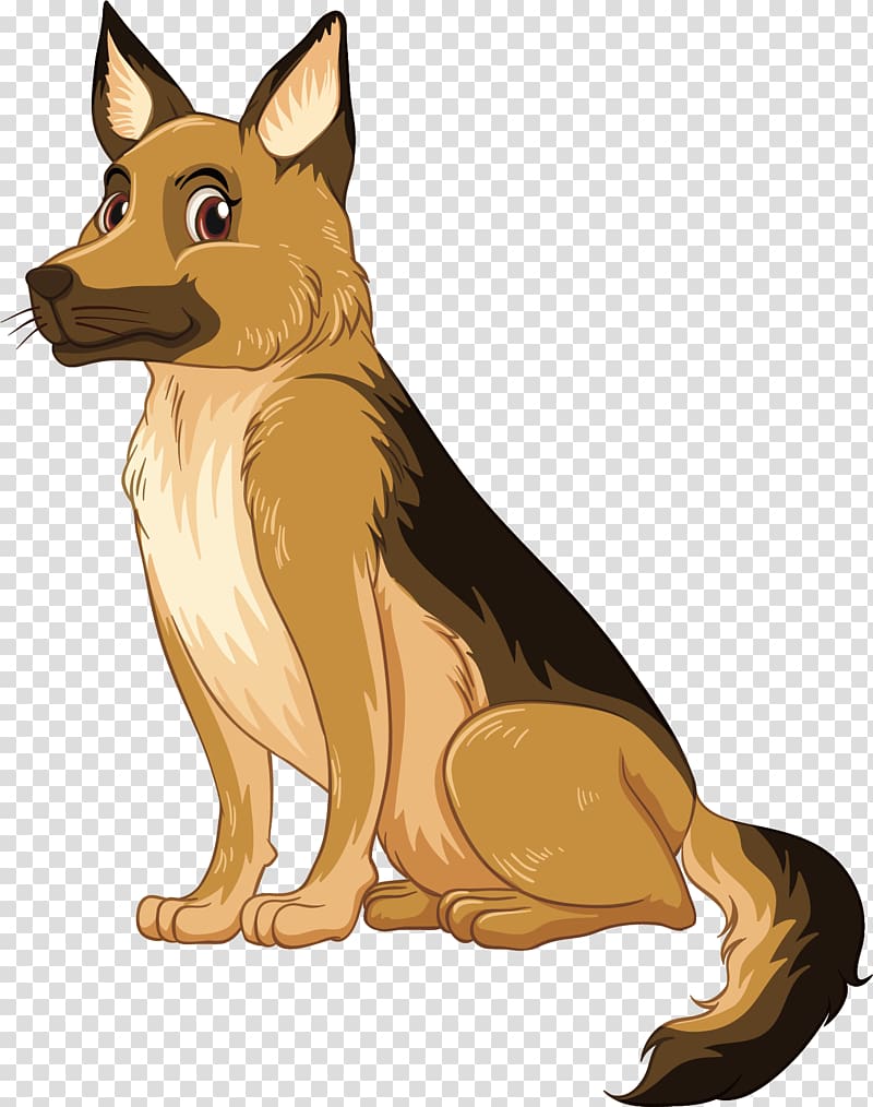 German Shepherd Puppy Illustration, painted dogs transparent background PNG clipart