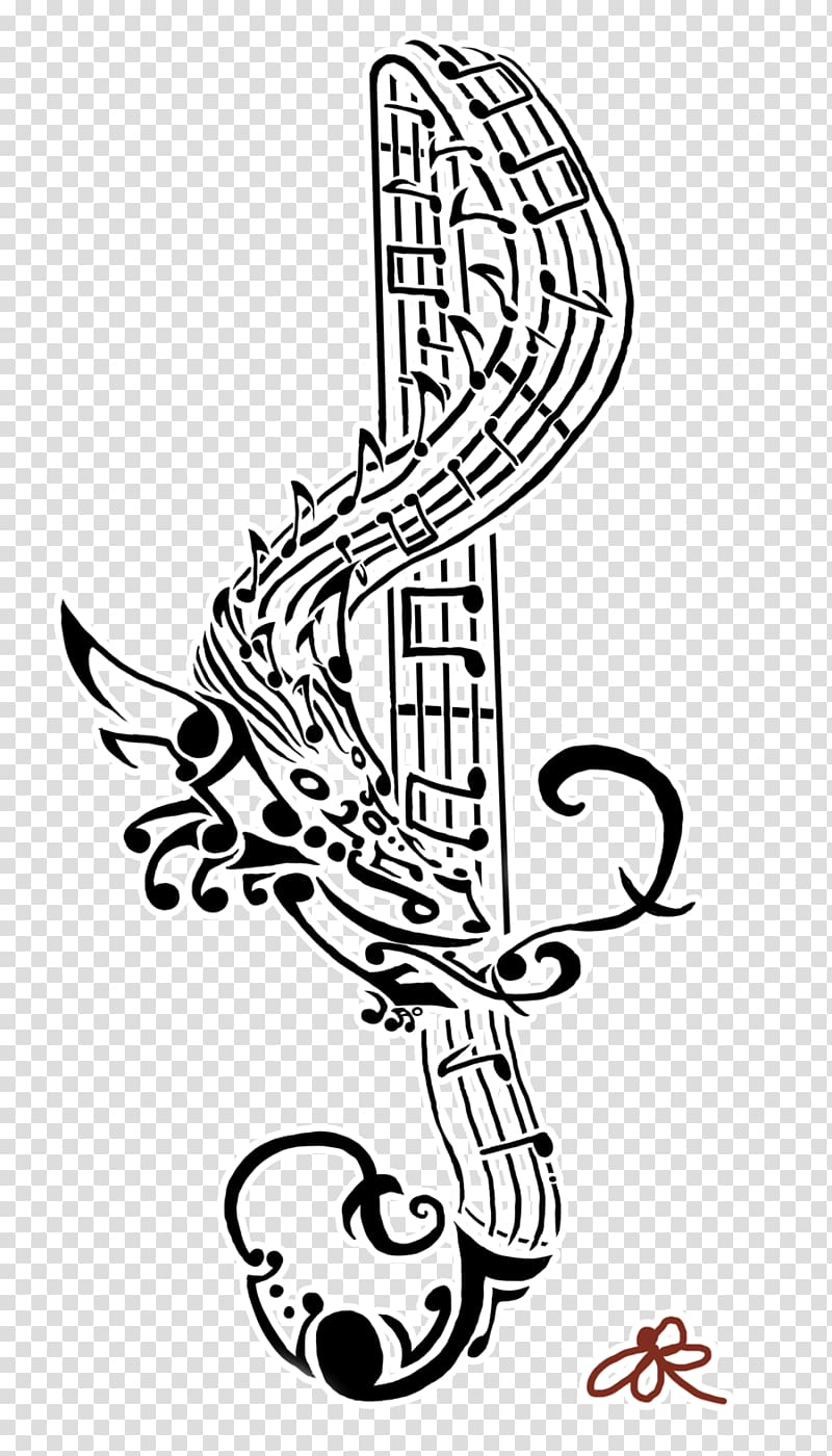 Tattoo Musical note Art Flash, treble clef transparent background PNG clipart