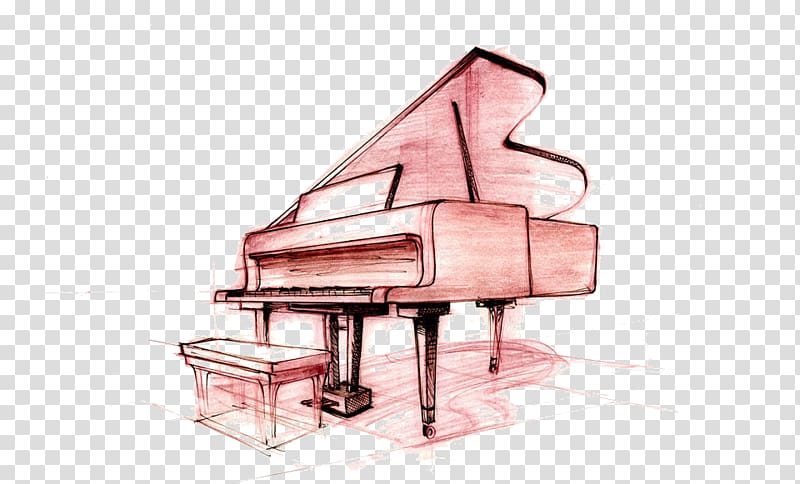 Drawing Grand piano Upright piano Sketch, piano transparent background PNG clipart