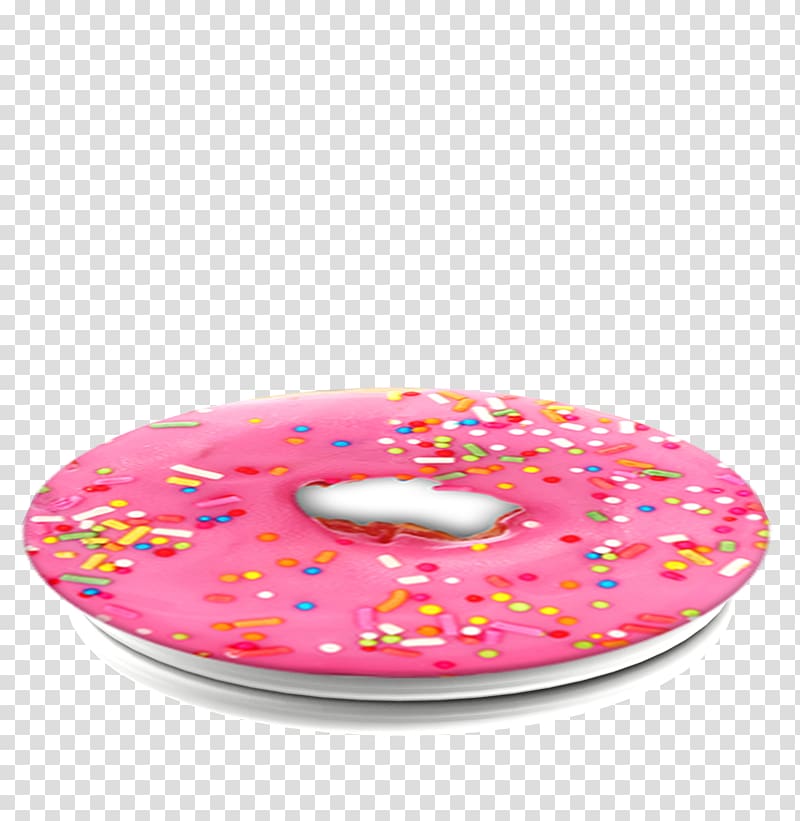 Donuts PopSockets Frosting & Icing iPhone Handheld Devices, pink donut transparent background PNG clipart